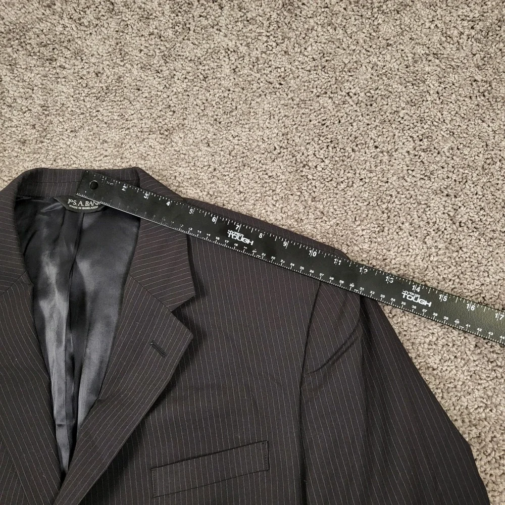 JOS A BANK Mens 46L Charcoal Pinstripe Wool Suit Jacket Blazer